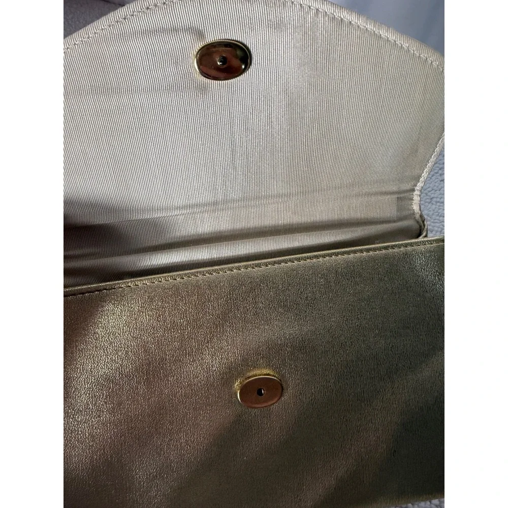 Gold Metallic Pleated Evening‎ Clutch Bag Ruched Formal Wedding Handbag